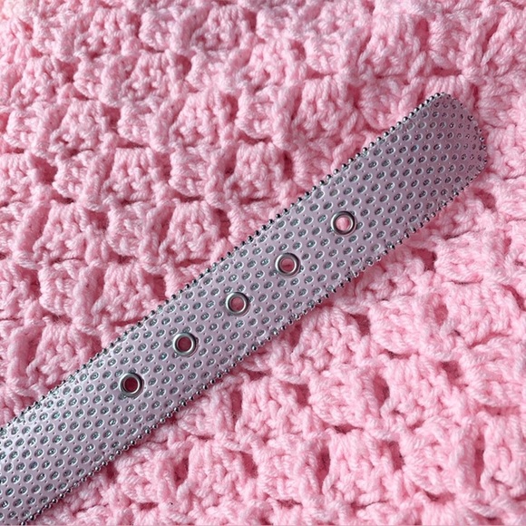 Vintage Y2K 90s baby pink glitter belt - Picture 2 of 3